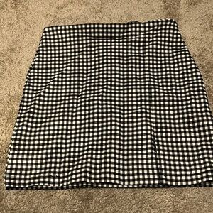 Shinestar Black and White Gingham Mini Skirt